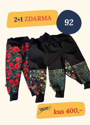 Softshellové kalhoty 2+1 ZDARMA velikost 92