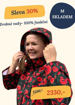 Softshellová přechodová bunda Olivie - Máky M SKLADEM drobné vady