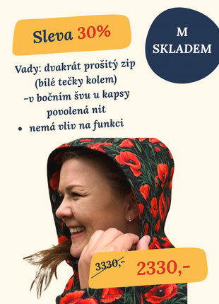 Softshellová přechodová bunda Olivie - Máky M SKLADEM drobné vady