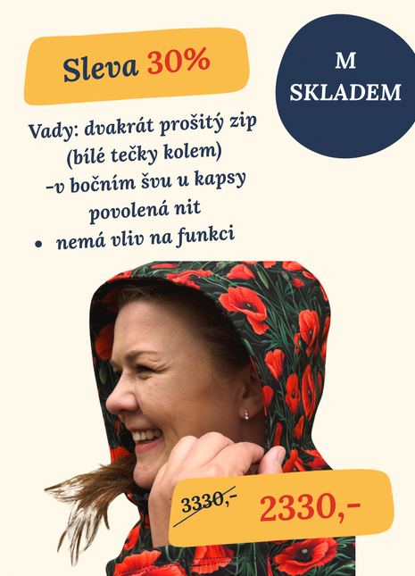 Softshellová přechodová bunda Olivie - Máky M SKLADEM drobné vady