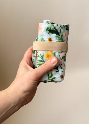 Skládací nákupní taška- Mint bloom (Díky učitelky)